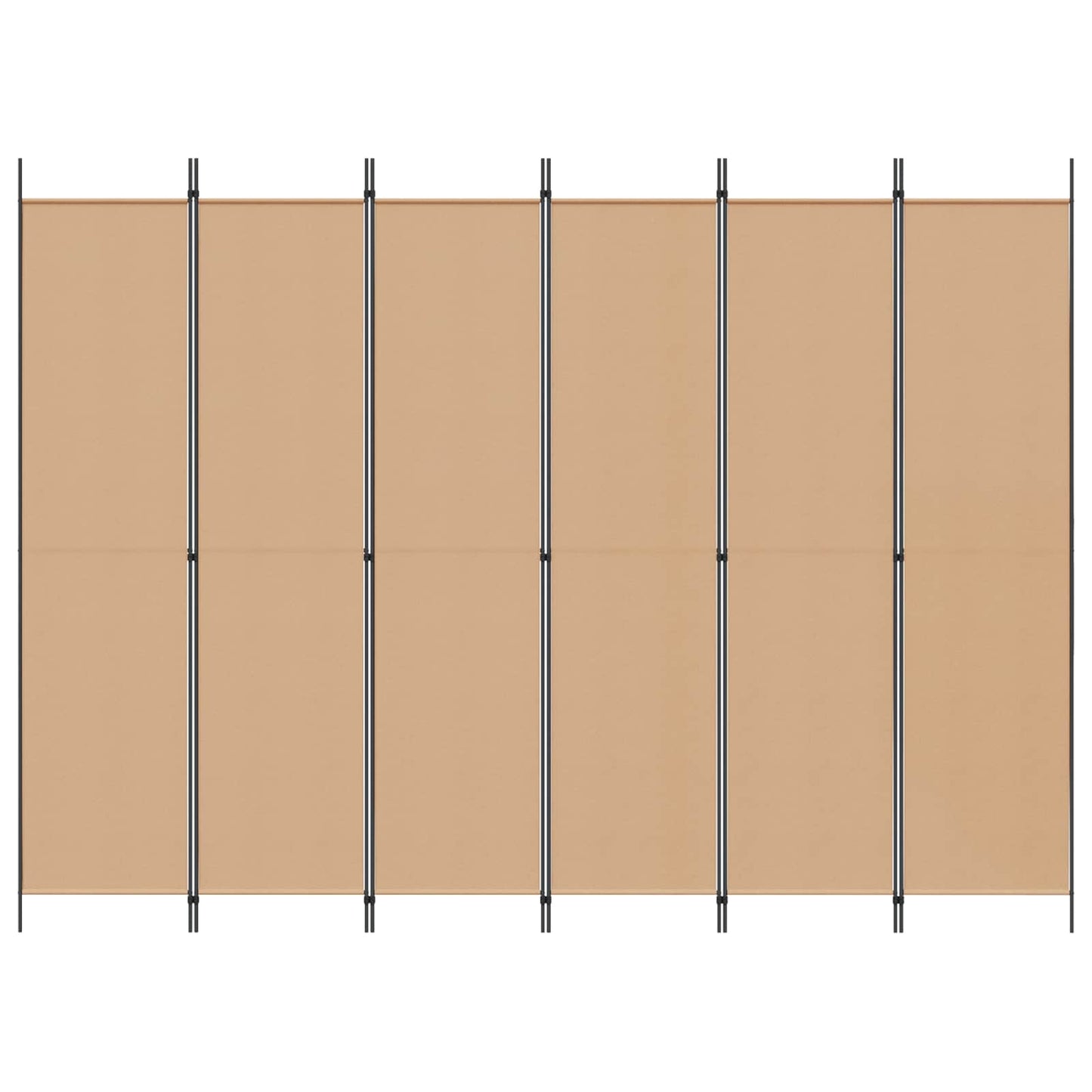 6-Panel Room Divider Beige Fabric 300x220cm | HomeAndLiving - 4