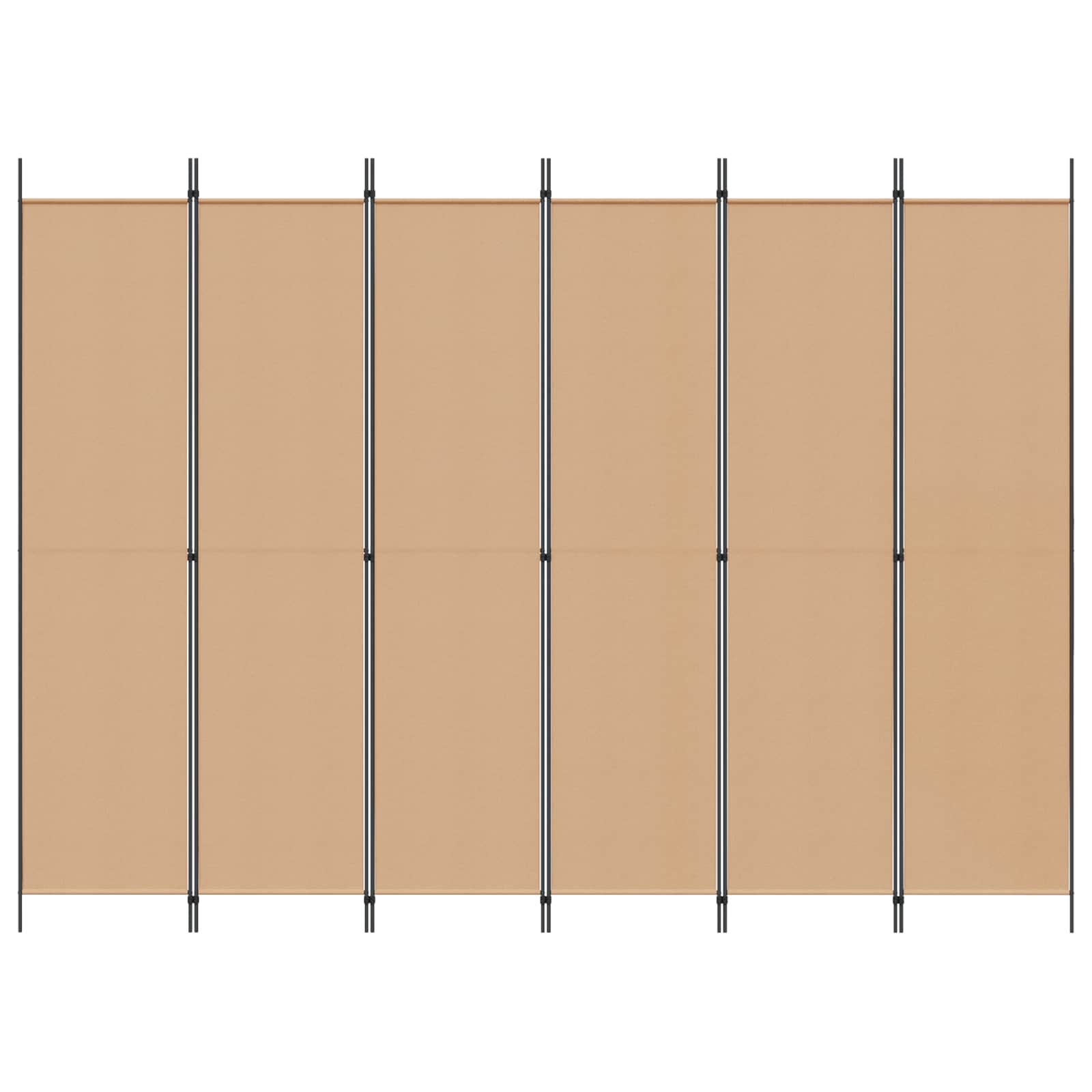 6-Panel Room Divider Beige Fabric 300x220cm | HomeAndLiving - 4