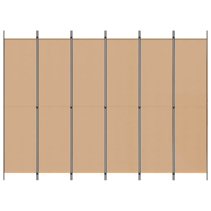 6-Panel Room Divider Beige Fabric 300x220cm | HomeAndLiving - 4