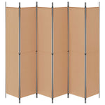 6-Panel Room Divider Beige Fabric 300x220cm | HomeAndLiving