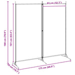 Fabric Room Divider 2-Panel Beige 175x180cm | HomeAndLiving