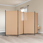 4-Panel Fabric Room Divider Beige 346cm | HomeAndLiving
