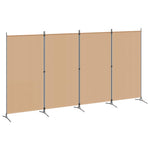 4-Panel Fabric Room Divider Beige 346cm | HomeAndLiving