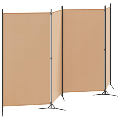 4-Panel Fabric Room Divider Beige 346cm | HomeAndLiving