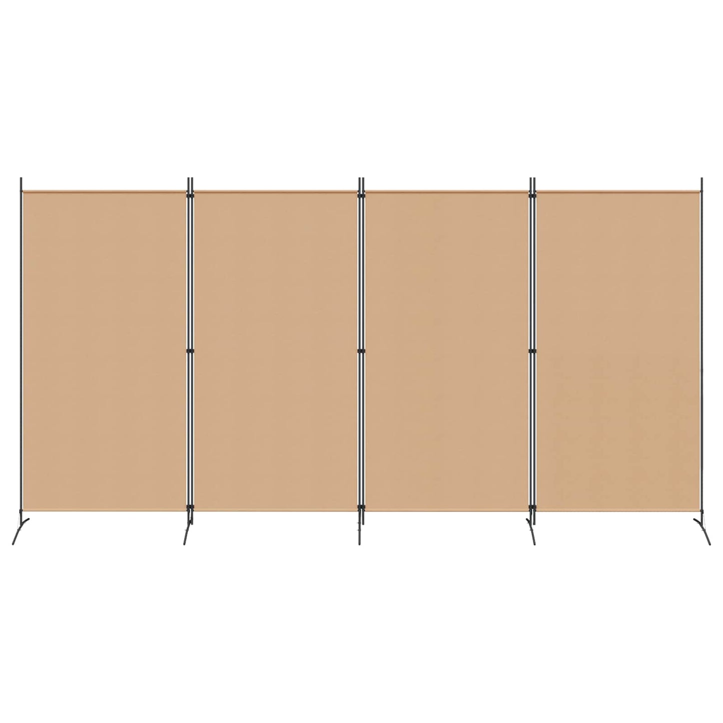 4-Panel Fabric Room Divider Beige 346cm | HomeAndLiving