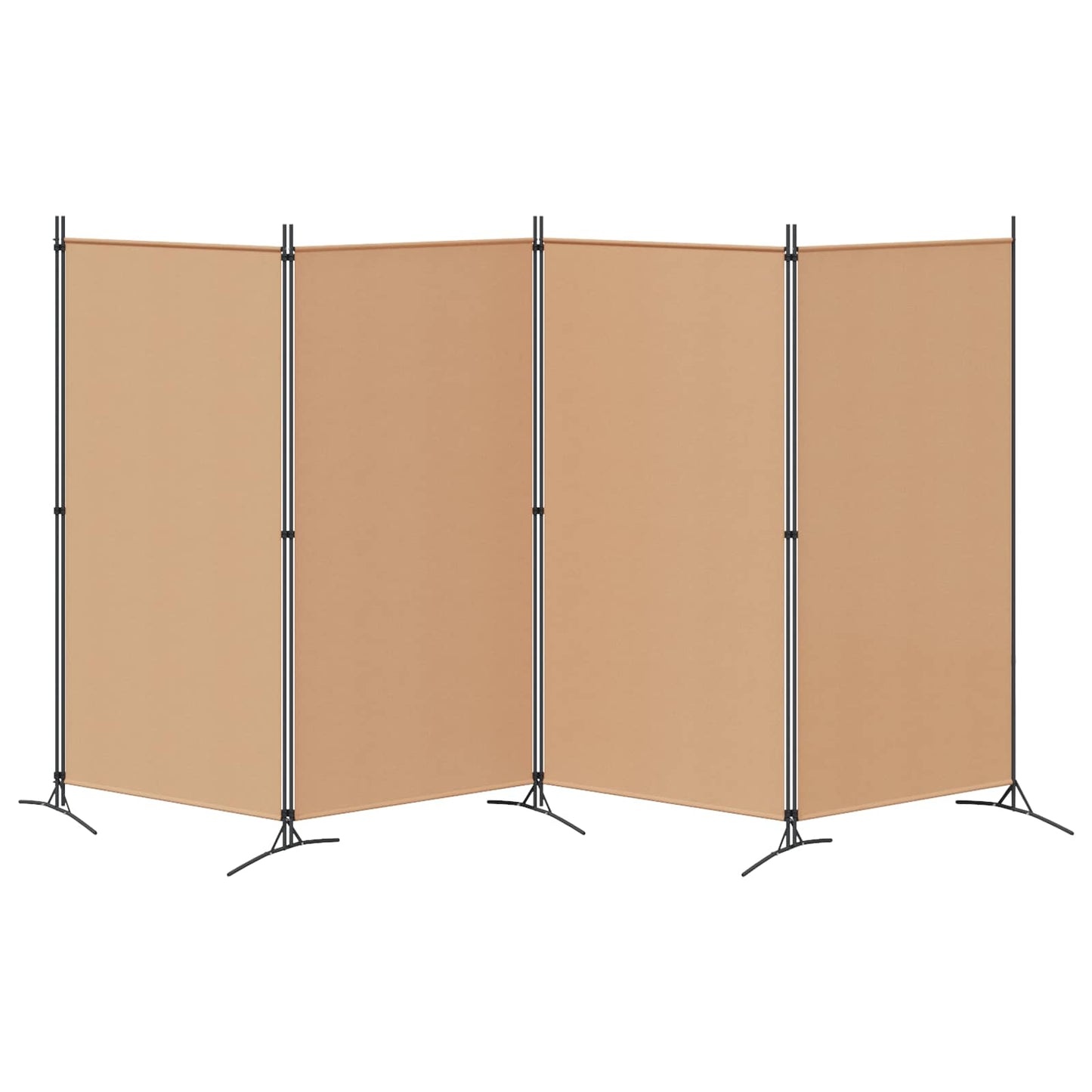 4-Panel Fabric Room Divider Beige 346cm | HomeAndLiving