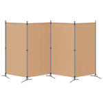 4-Panel Fabric Room Divider Beige 346cm | HomeAndLiving