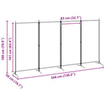 4-Panel Fabric Room Divider Beige 346cm | HomeAndLiving
