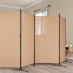 6 Panel Fabric Room Divider Beige 520cm | HomeAndLiving