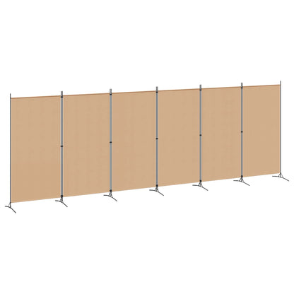 6 Panel Fabric Room Divider Beige 520cm | HomeAndLiving - 2