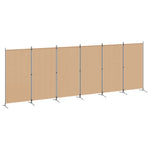 6 Panel Fabric Room Divider Beige 520cm | HomeAndLiving