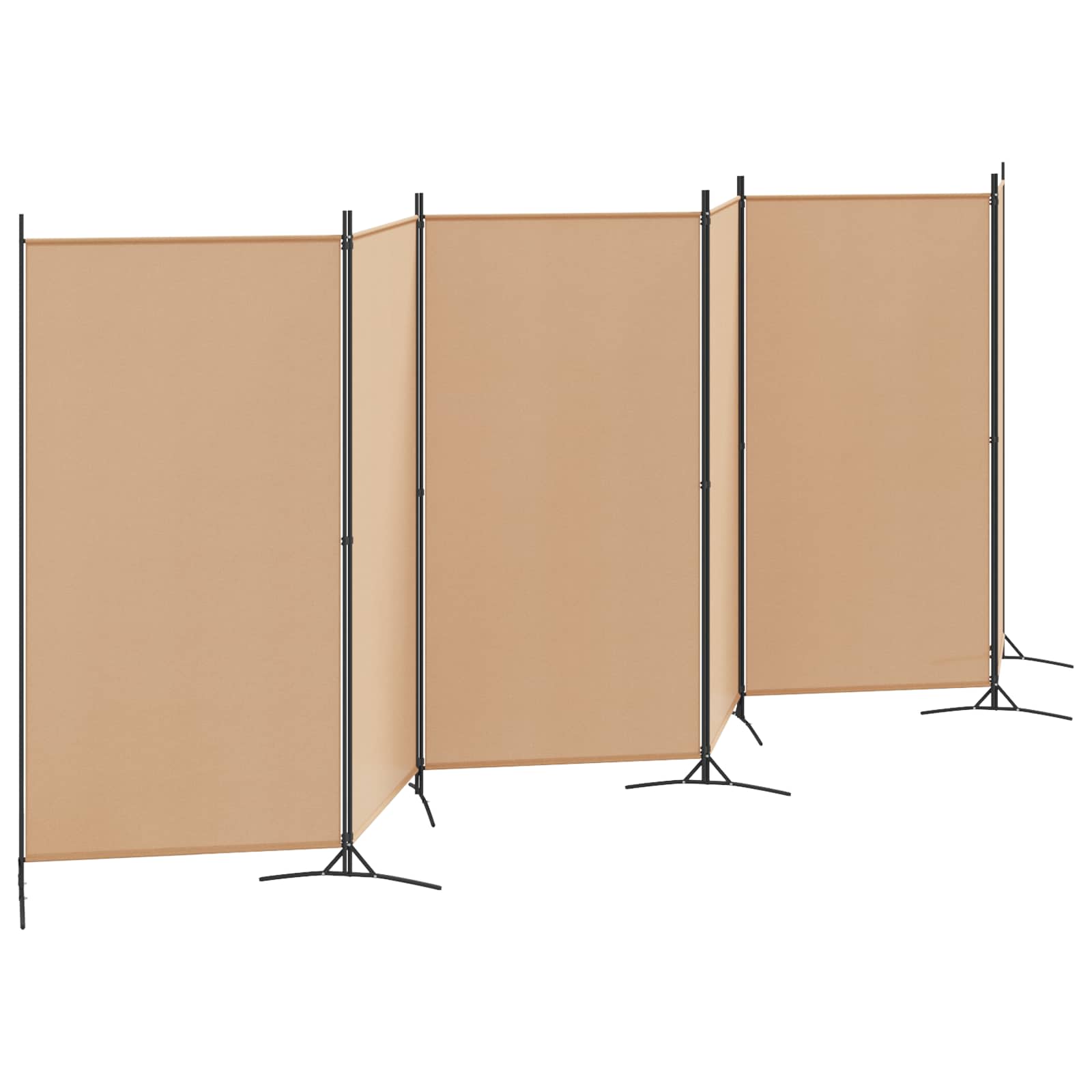 6 Panel Fabric Room Divider Beige 520cm | HomeAndLiving - 3