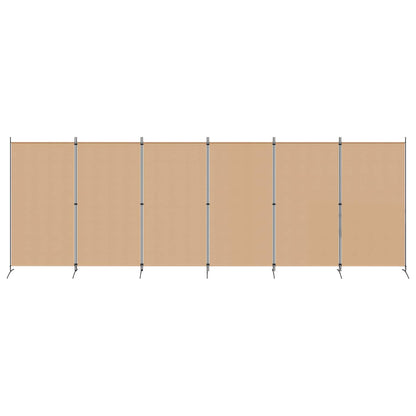 6 Panel Fabric Room Divider Beige 520cm | HomeAndLiving - 4