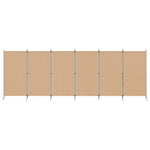 6 Panel Fabric Room Divider Beige 520cm | HomeAndLiving