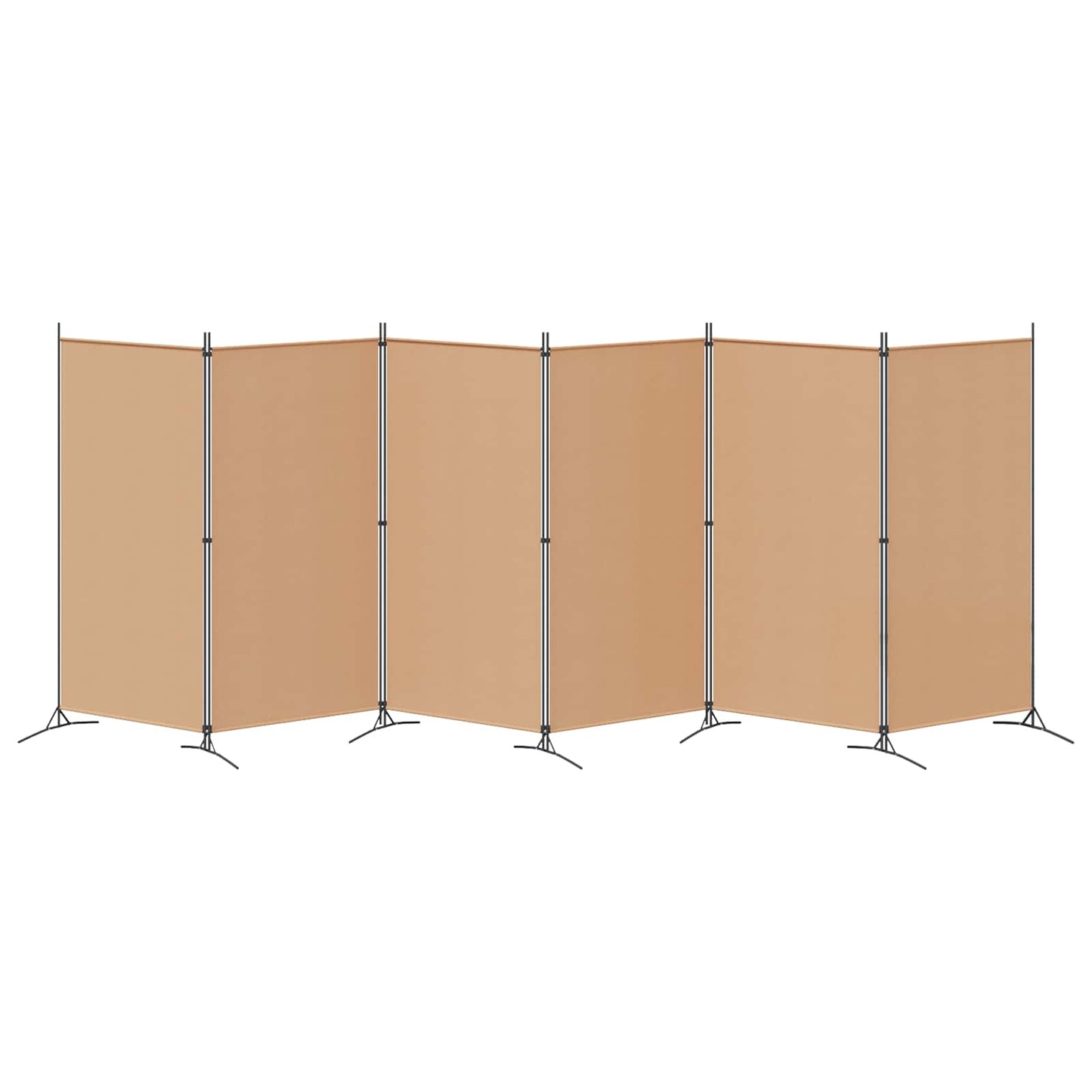 6 Panel Fabric Room Divider Beige 520cm | HomeAndLiving - 6