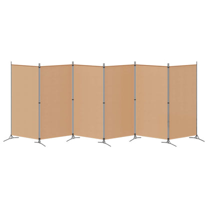 6 Panel Fabric Room Divider Beige 520cm | HomeAndLiving - 6