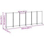 6 Panel Fabric Room Divider Beige 520cm | HomeAndLiving