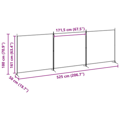 4-Panel Fabric Room Divider 525x180cm | HomeAndLiving