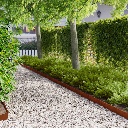 Steel Lawn Edging 20 Pack Rusty Finish | HomeAndLiving