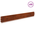 Steel Lawn Edging 10 Pack Rusty Garden Border | HomeAndLivin