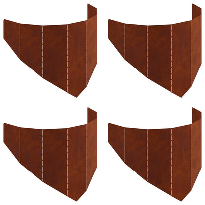Steel Lawn Edging 4 Pack Rusty 100cm | HomeAndLiving - 2