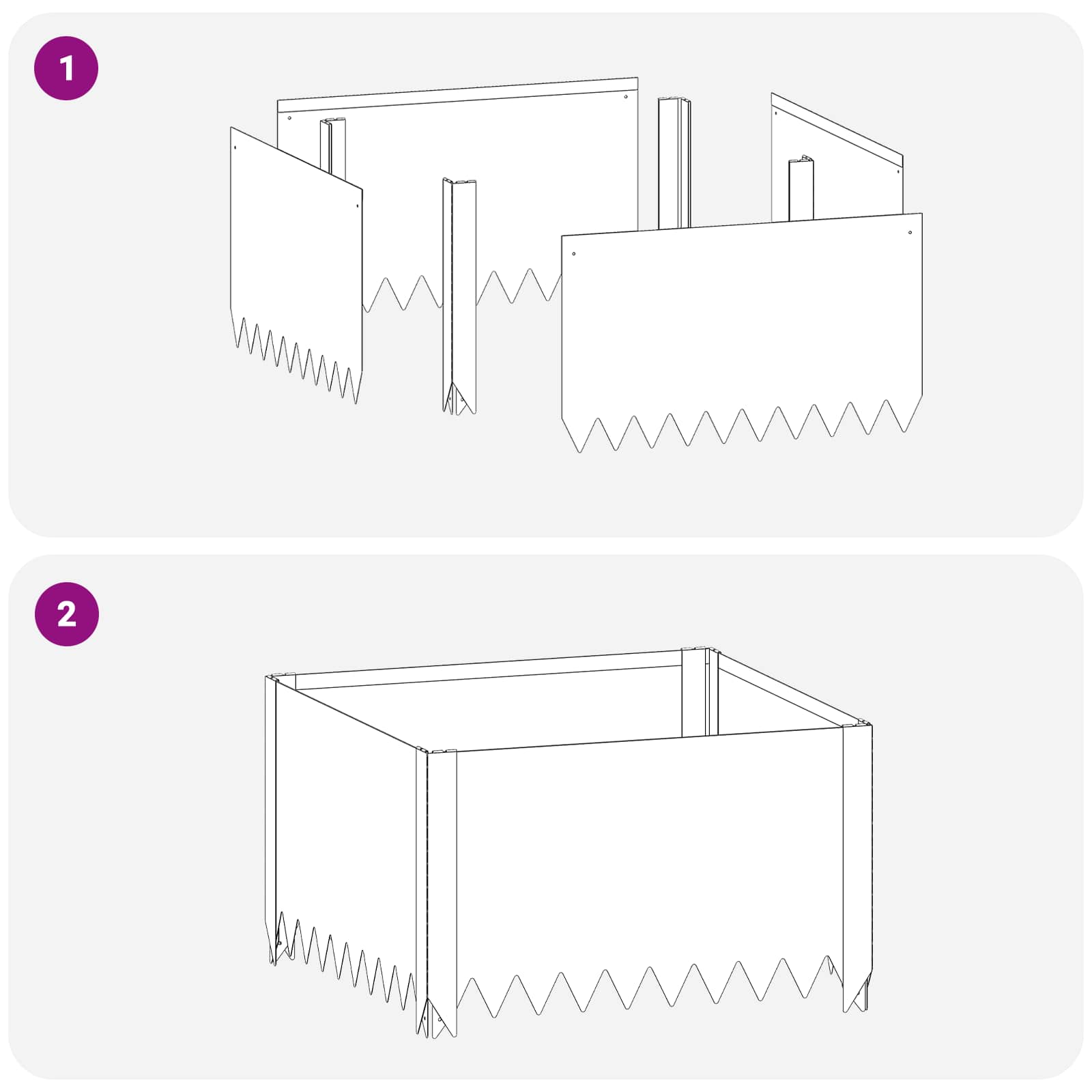 Steel Garden Edging Panels Black 4 Pack | HomeAndLiving - 8