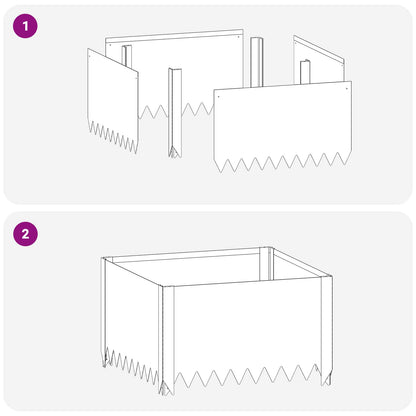 Steel Garden Edging Panels Black 4 Pack | HomeAndLiving - 8