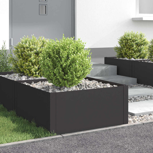 Steel Garden Edging Panels Black 4 Pack | HomeAndLiving