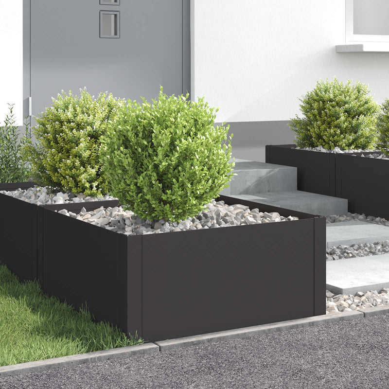 Steel Garden Edging Panels Black 4 Pack | HomeAndLiving