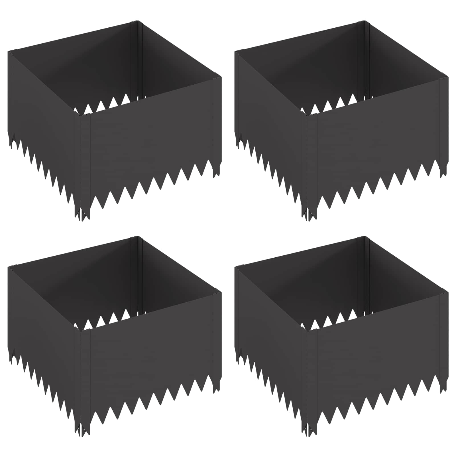 Steel Garden Edging Panels Black 4 Pack | HomeAndLiving - 2