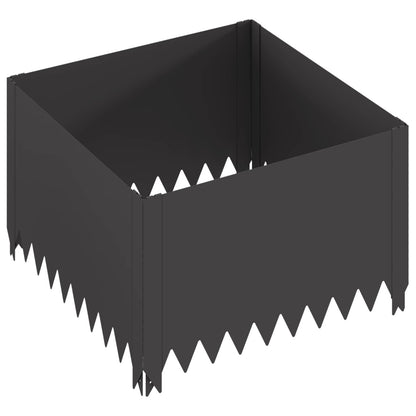 Steel Garden Edging Panels Black 4 Pack | HomeAndLiving - 4