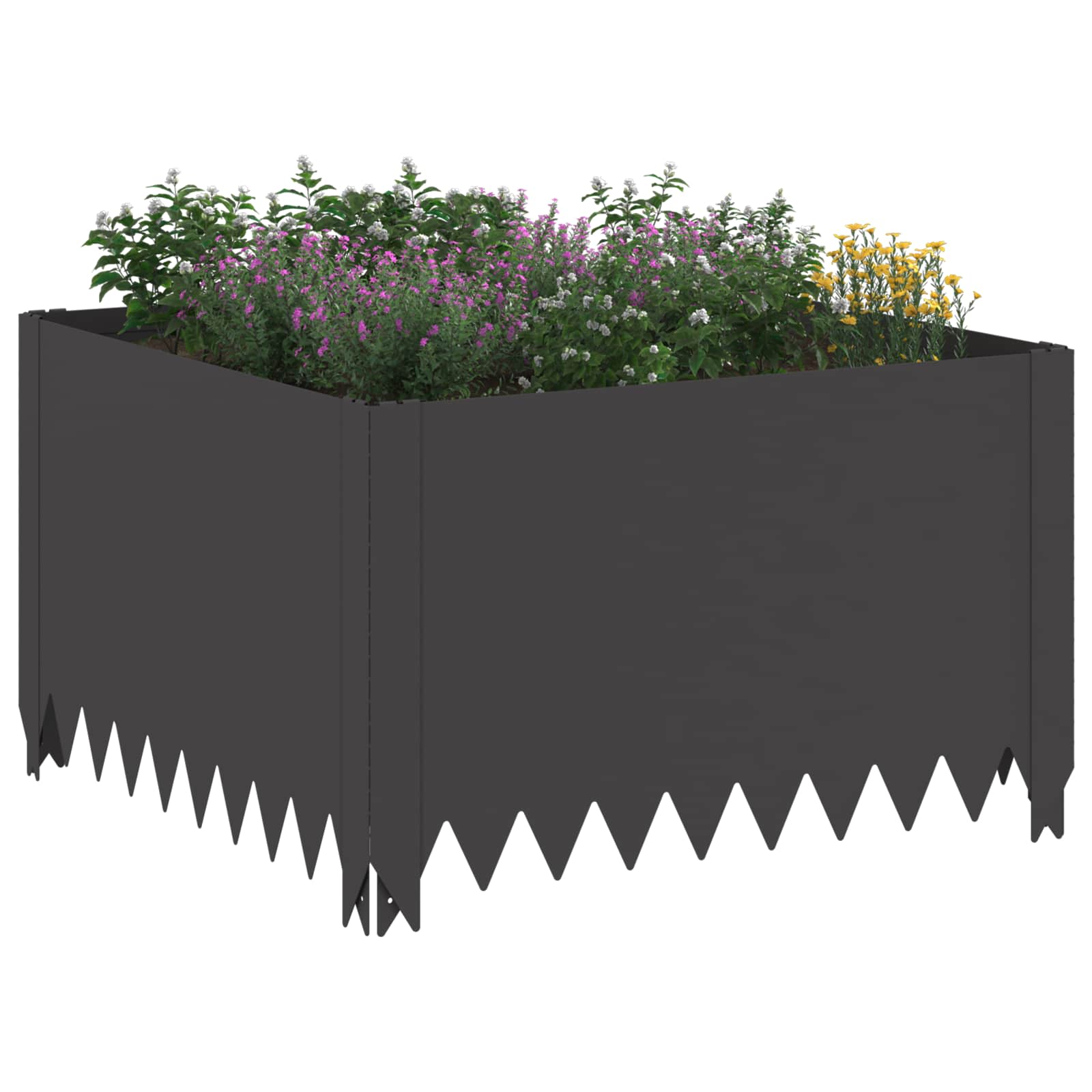 Steel Garden Edging Panels Black 4 Pack | HomeAndLiving - 3