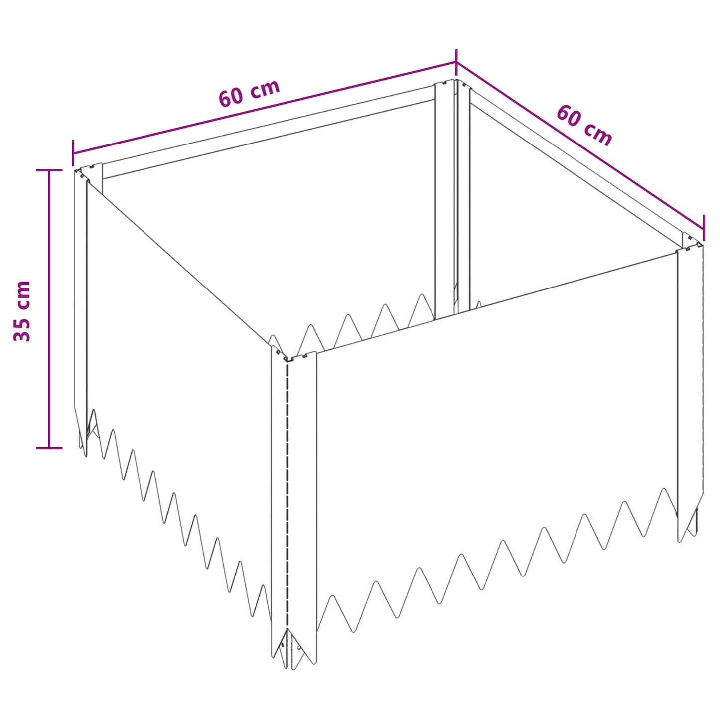 Steel Garden Edging Panels Black 4 Pack | HomeAndLiving - 9