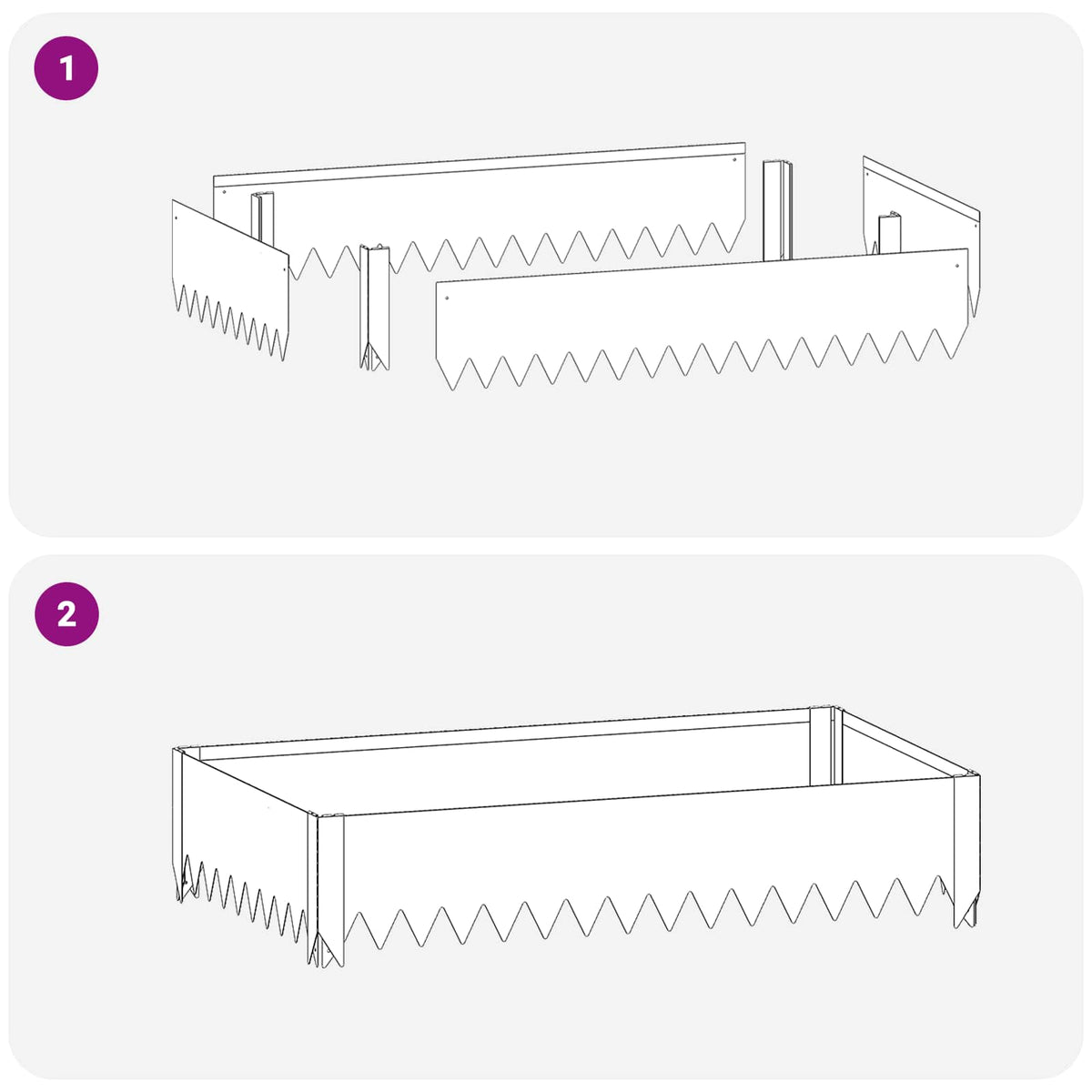 Steel Lawn Edging Set 4 Panels Rusty | HomeAndLiving - 9