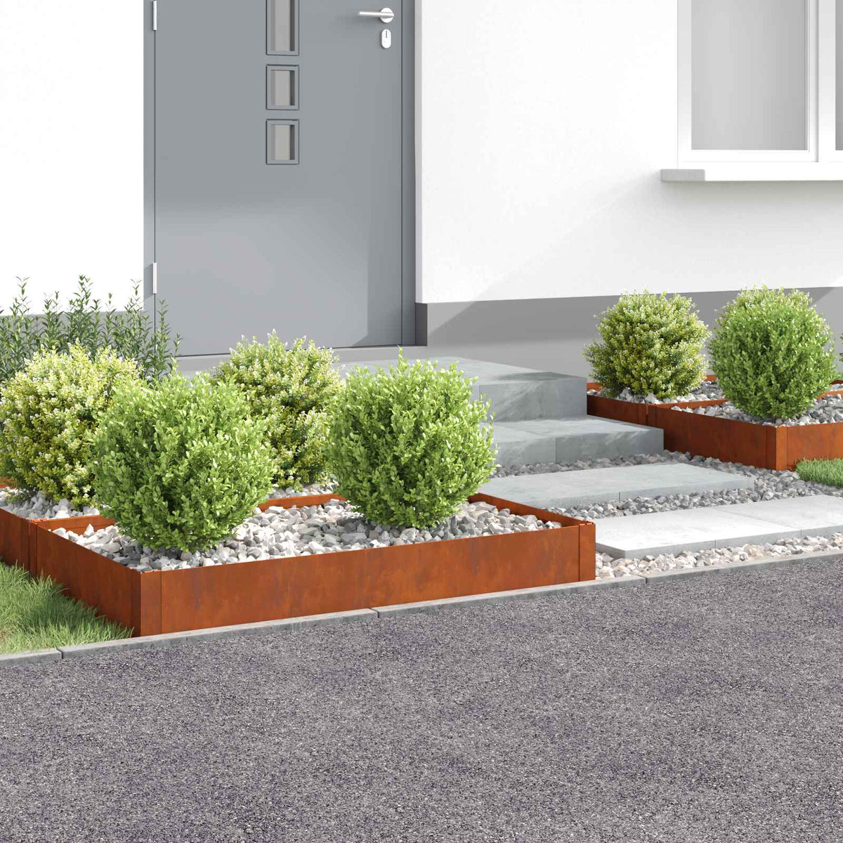 Steel Lawn Edging Set 4 Panels Rusty | HomeAndLiving