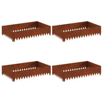 Steel Lawn Edging Set 4 Panels Rusty | HomeAndLiving