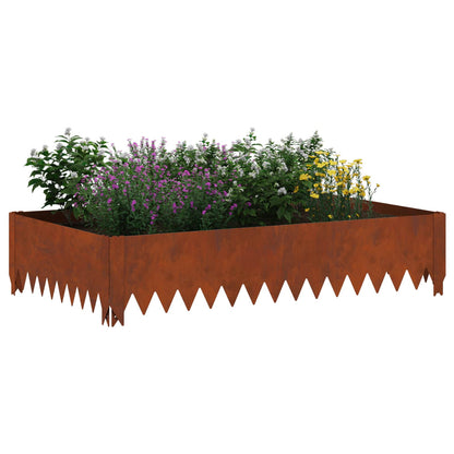 Steel Lawn Edging Set 4 Panels Rusty | HomeAndLiving - 3