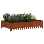 Steel Lawn Edging Set 4 Panels Rusty | HomeAndLiving