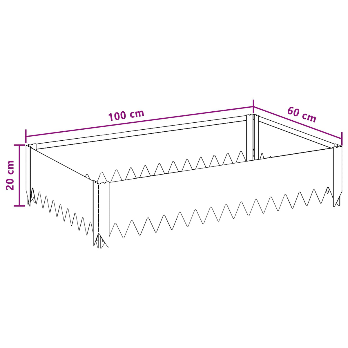 Steel Lawn Edging Set 4 Panels Rusty | HomeAndLiving - 10