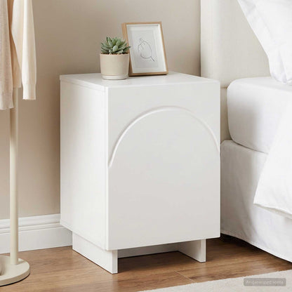 Bedside Cabinet White Engineered 33.5x34.5x50cm
