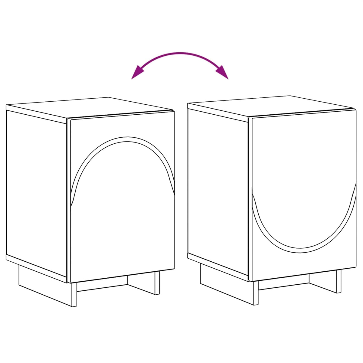 Bedside Cabinet White Engineered 33.5x34.5x50cm