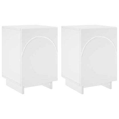 White Bedside Cabinet Set 33.5x34.5x50cm