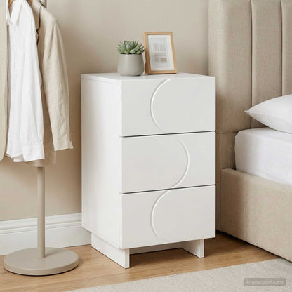 Bedside Cabinet White Engineered 33.5x34.5x60cm