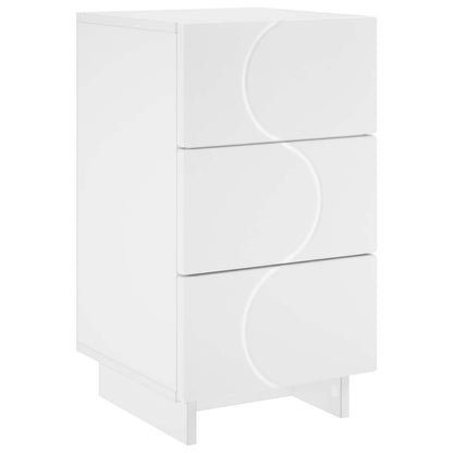 Bedside Cabinet White Engineered 33.5x34.5x60cm