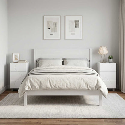 Bedside Cabinet White Engineered Wood 33.5x34.5x60cm