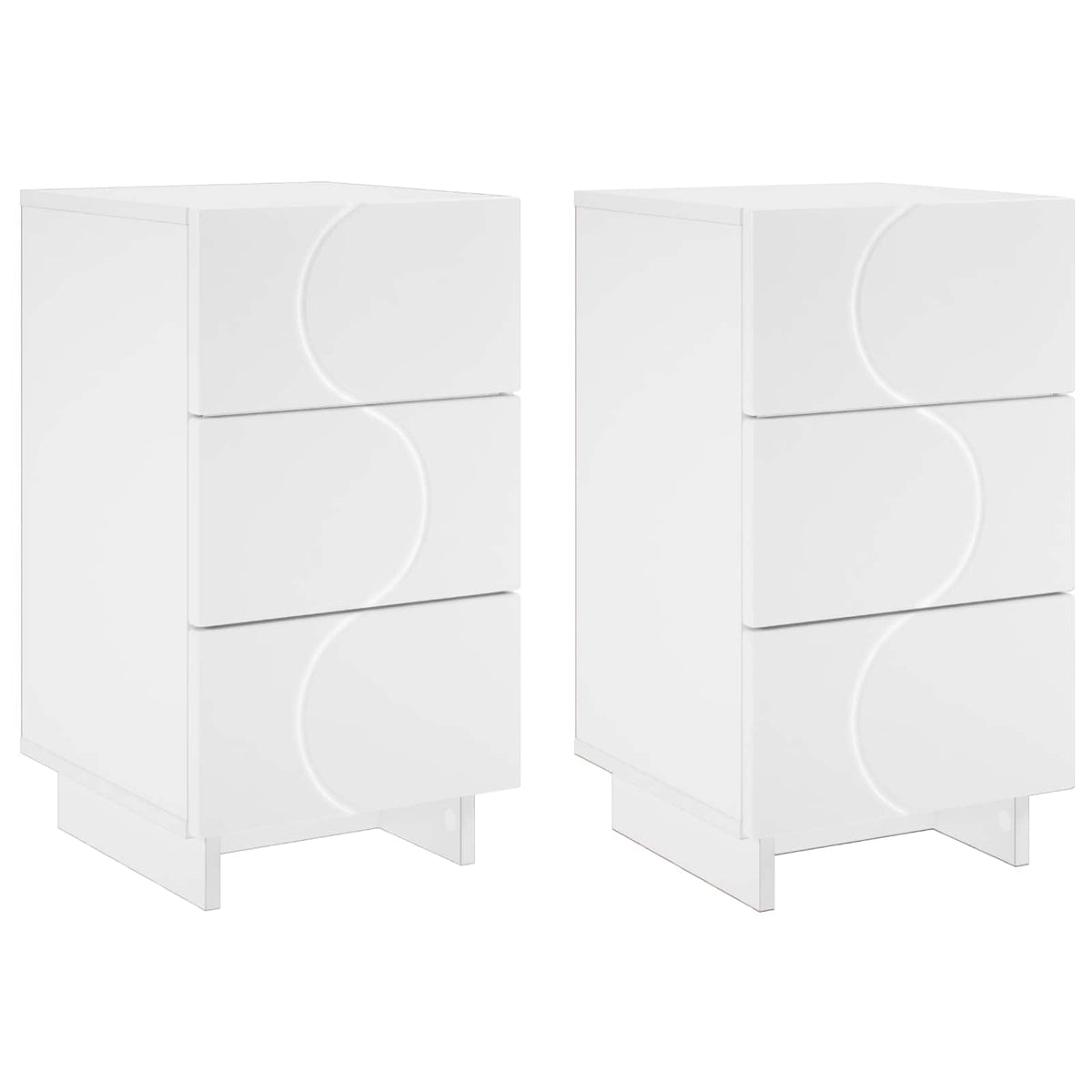 Bedside Cabinet White Engineered Wood 33.5x34.5x60cm