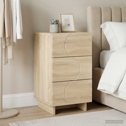 Bedside Cabinet Oak Finish 33.5x34.5x60cm