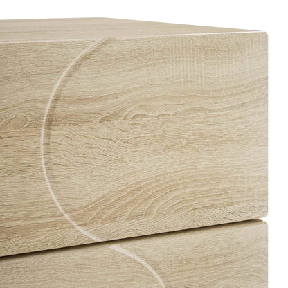 Bedside Cabinet Oak 2 Piece 33.5x34.5x60cm