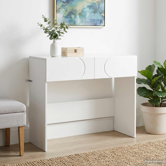 Console Table White Engineered 96.5x38x75cm