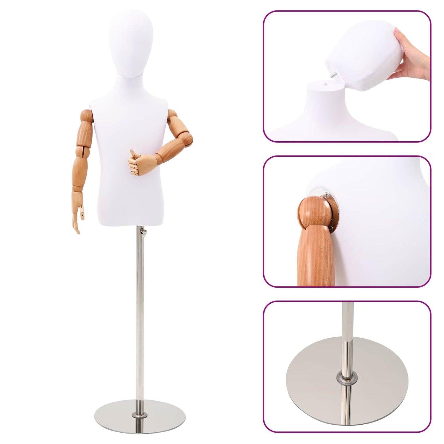 Adjustable Mannequin White 28.5x0.3cm